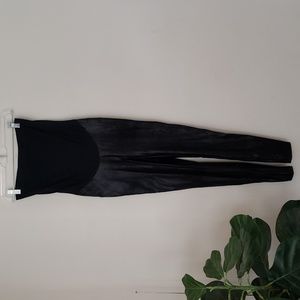 Spanx faux leather maternity leggings, skinny ankle, stretch, women's size large